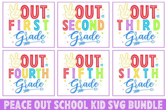 Peace out Kindergartens School Grade SVG