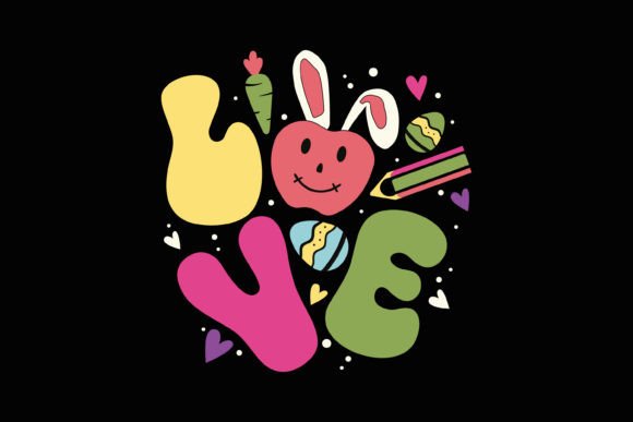 Retro Easter Teacher Love SVG Design