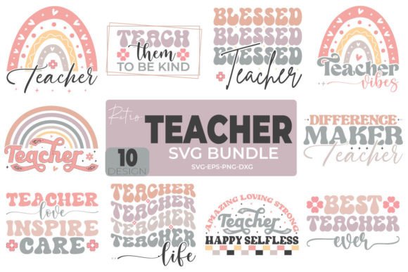 Retro Teachar SVG Bundle: A Versatile Design Asset