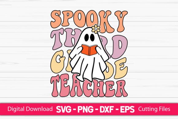Spooky Third Grade Teacher: A Charming Embroidery Design